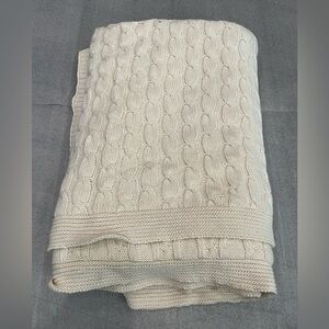 [50*67”]Roca Home Cable Knit Cream Blanket-EUC Rare